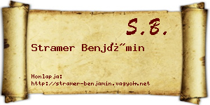 Stramer Benjámin névjegykártya